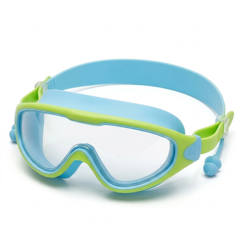 Gafas natacion ninos azul y verde - vista frontal